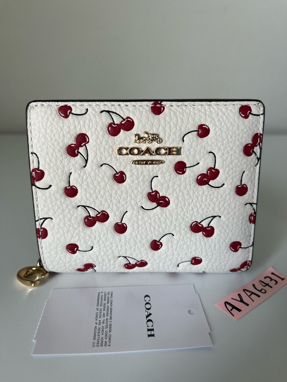 Coach Snap Wallet With Cherry Print 🎈🎈